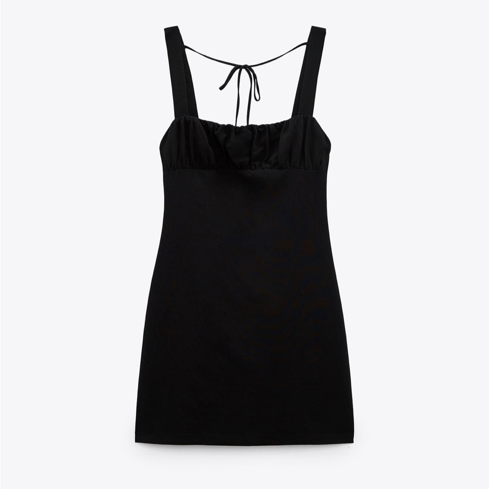 Zara Black Mini Dress with Tie Back